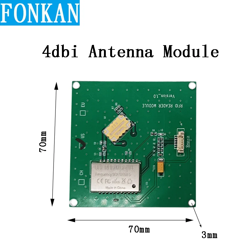 FM-507 Size 70*70mm Integrated 4dBi Ceramic Antenna Detector Range Up to 3 Meters 915Mhz RFID UHF Reader Module Whit Android SDK