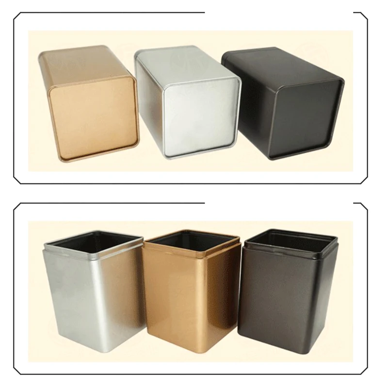 1pcs 8*8*11cm Tea Cans Square Metal Packaging Storage Box Case Small Tin Jars Food Chocolate Candy Sealed Boxes Party Gift Box