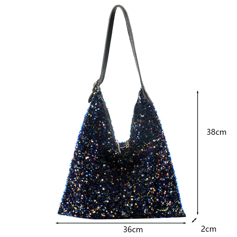 Luxury Sequins Women Shoulder Bags Designer Handbags Purse Fashion Shiny Large Capacity Hobos Bag Lady Travel Shopping Totes Bag