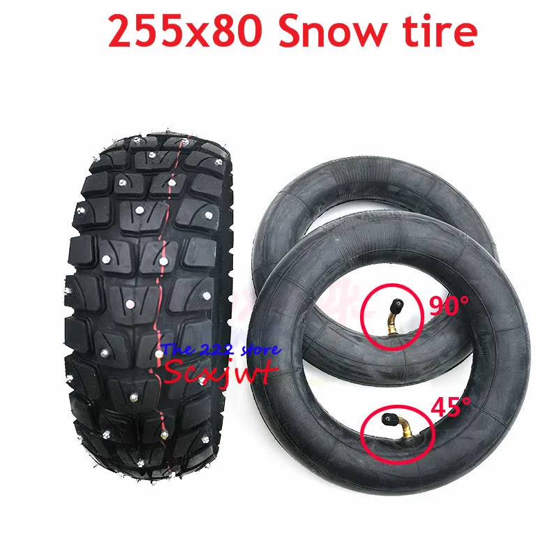 10X3 Inch Inner Outer Off-road Tire Ice Snow Muddy Ground Anti Skid Tyre Fit for Kugoo M4 Pro,ZERO 10X Kaabo Mantis 255x80