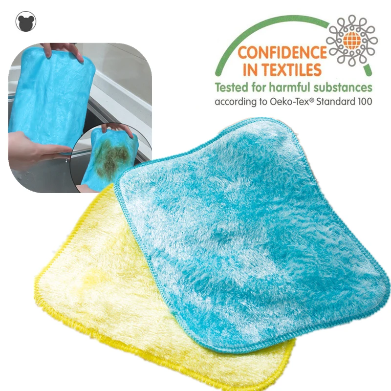 2pcs Kitchen Anti-grease Rags Efficient Bamboo Fiber Cleaning Cloth Home Dish Washing Towel Cleaning Tools for dishwashing