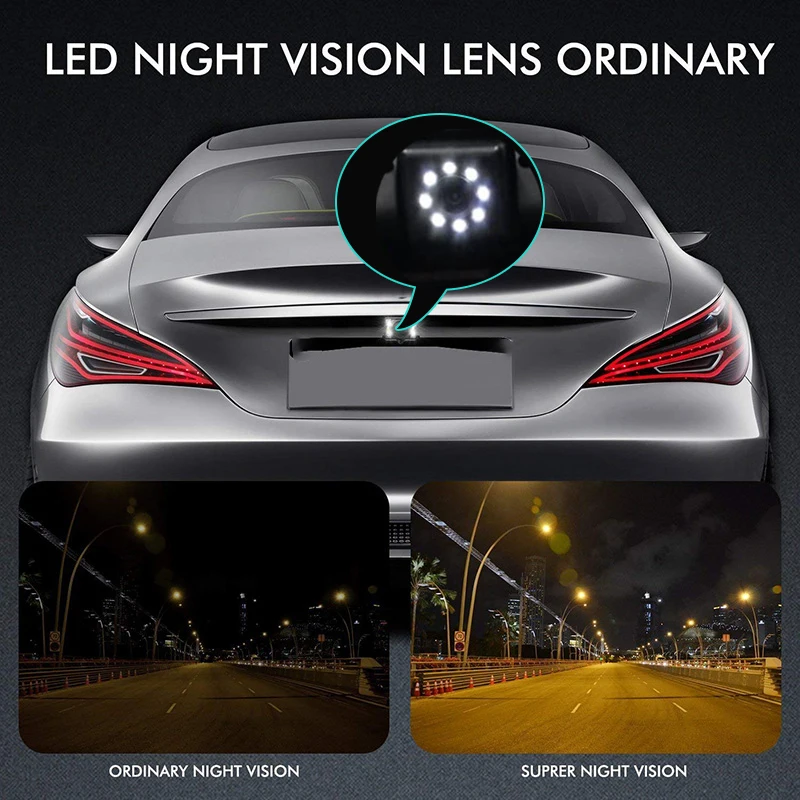 Oterleek 8 LED Lights Night Vision Backup Camera Rearview Reversing Parking Camera For Audi A3 A4 A6 A8 Q5 Q7 A6L  B7 2015