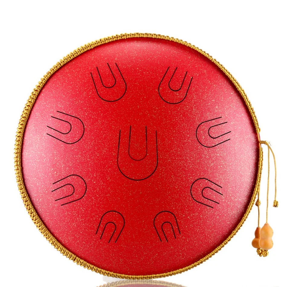 Nieuwe Staal Tong Drum 14 Inch 9 Tone D Kleine Handheld Tank Drum Percussie Instrument Yoga Meditatie Tong Drum Meditatie