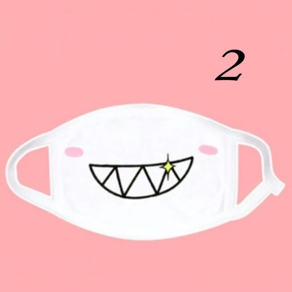 1pc white Kawaii Anti Dust mask Kpop Cotton Mouth Mask Cute Anime Cartoon Mouth Muffle Face Mask Emoticon Masque party Supply