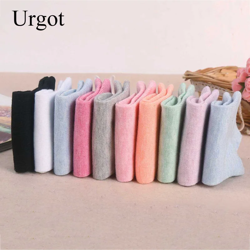 Urgot 10 Pieces = 5 Pairs/lot New Fashion Candy Colored Socks For Women And Girls Casual Short Ankle Boat Low Cut Lady Sox Meias