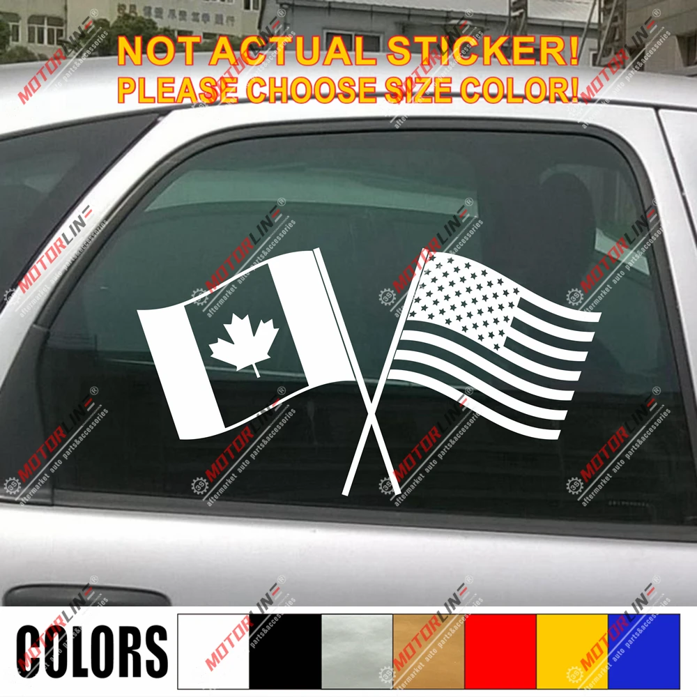 

Flag of Canada USA Cross America Decal Sticker Car Vinyl no bkgrd pick size