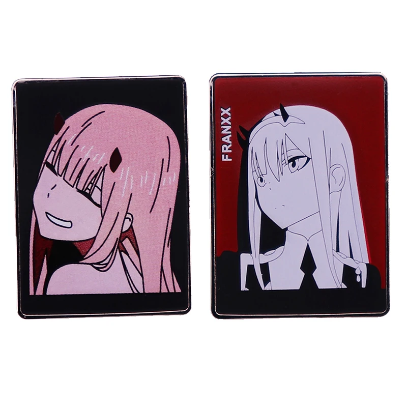 Darling In The Franxx 002 Zero Two Enamel Pin Kawaii Anime Girl Demon with Red Horns Brooch Jewelry