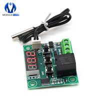 W1209 DC 5V 12V 24V Red Blue LED Digital Thermostat Temperature Control Thermometer Module + NTC Waterproof Sensor Wire