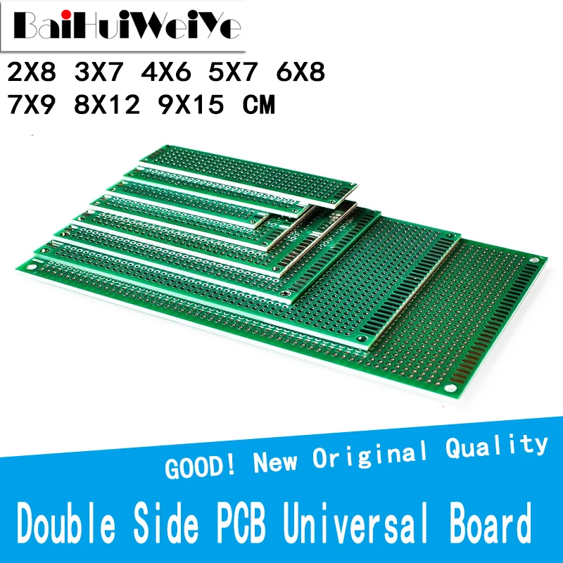 2*8 3*7 4*6 5*7 6*8 7*9 8*12 9*15 cm Double Side Prototype Diy Universal Printed Circuit PCB Board Protoboard For Arduino DIY