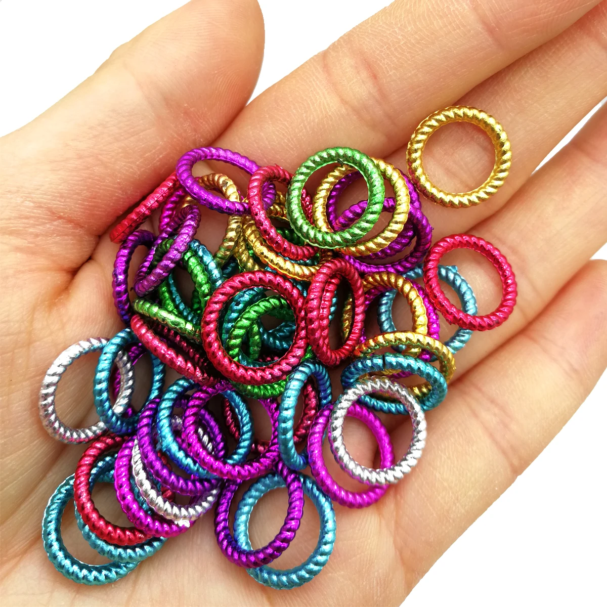 50/100Pcs/Lot Variety Colors Hair Braid Dreadlock Bead Cuff Clip Braid Hoop Circle Micro Rings Bead DIY Hairstyling Accessories