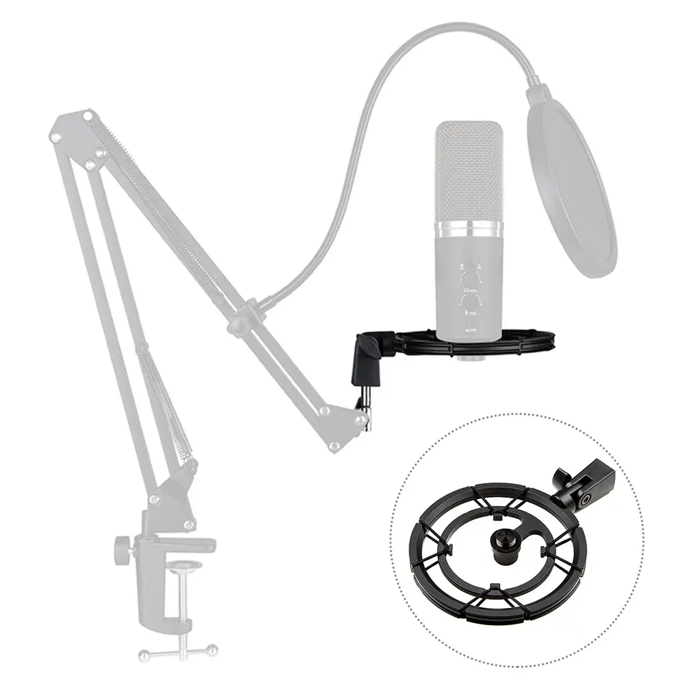 สตูดิโอบันทึกเสียงไมโครโฟน Shock Mount สถานีวิทยุสดสตรีมมิ่ง Anti Vibration Noise ซ่อนทนทาน Universal