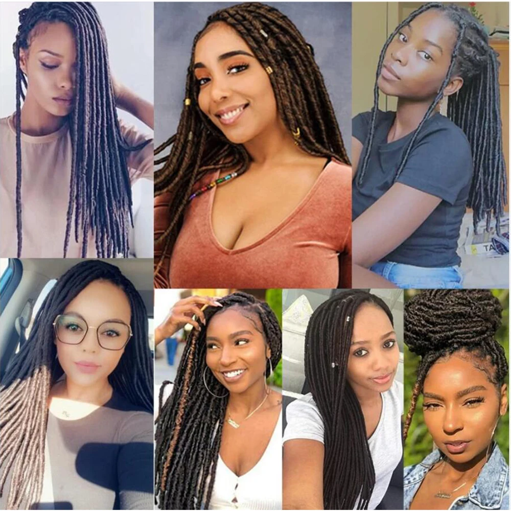 Synthetic River Goddess Locs Faux Locs Ombre Braid Hair Soft Pre Looped Dreadlocks Crochet Braids 24Strands 16 20 inch Grey