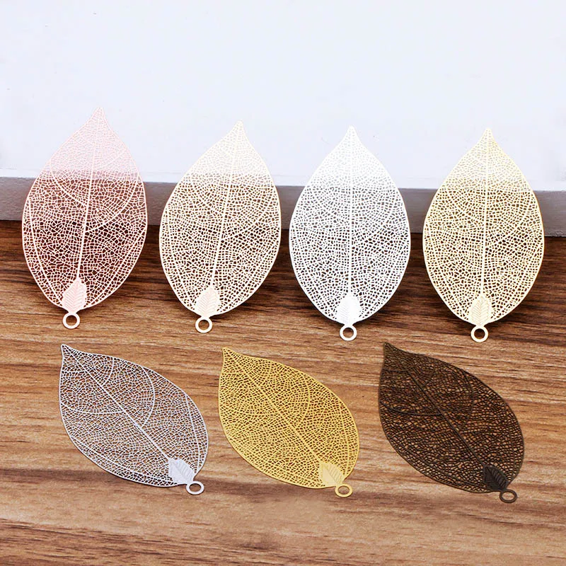 

20pcs Copper Metal Leaf Leaves Card Scrapbooking Pendant Charms For Embellishment Scrapbook Wraps Ear Jewelry Accessories