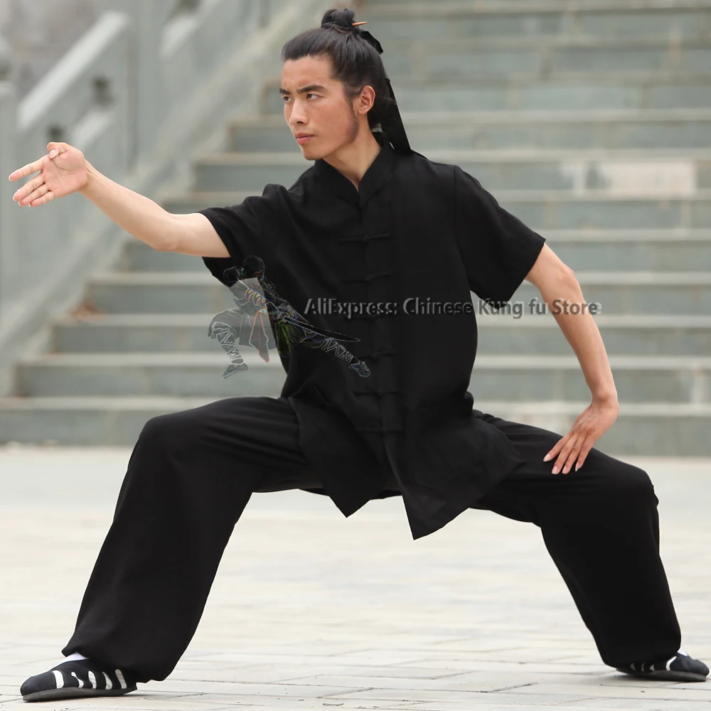 25 Colors Shortsleeves Summer Tai chi Uniform Martial arts Kung fu Wing Chun Shaolin Suit Jacket Pants