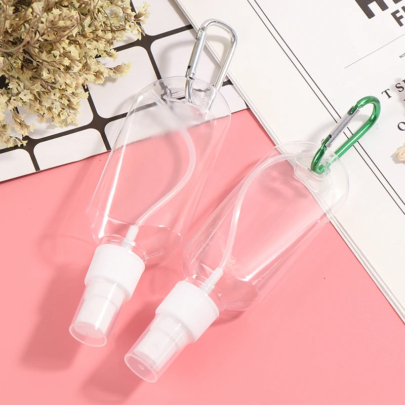 New sub-bottle disinfection alcohol spray bottle transparent hand sanitizer bottle empty bottle lotion portable hook key ring