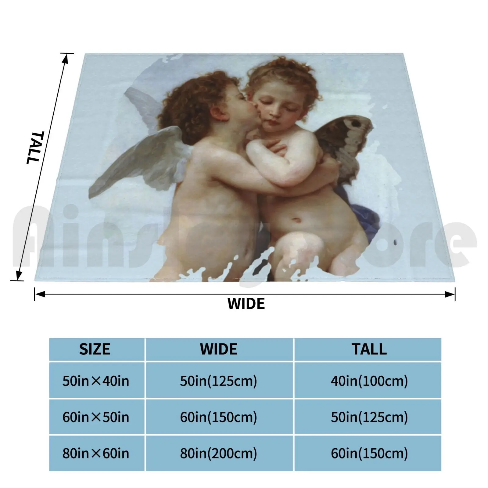 Cupid And Psyche Children Particular Blanket Fashion Custom Amour Et Psyche William Adolphe Bouguereau