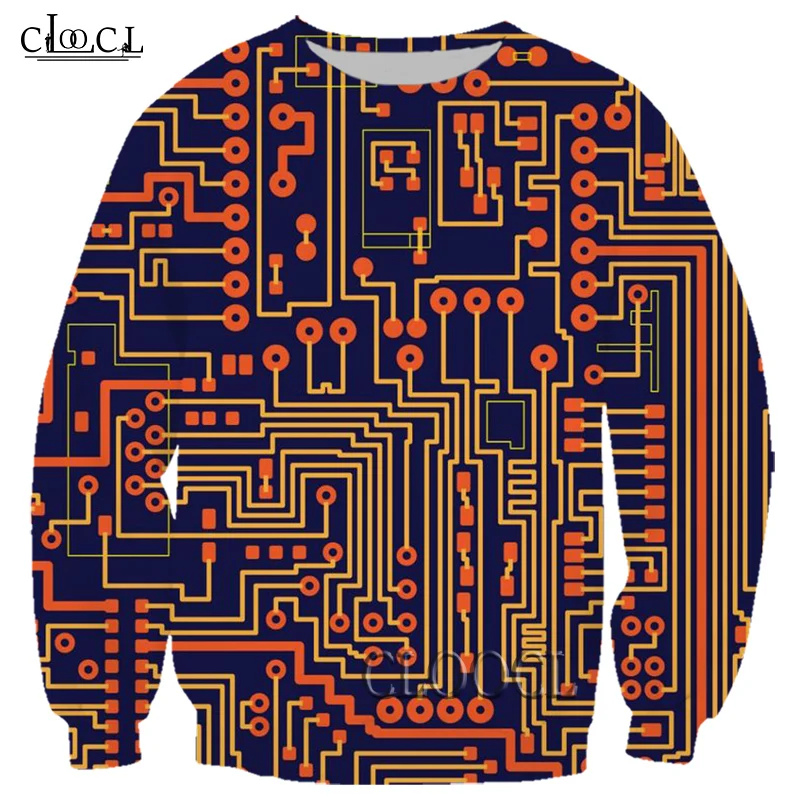 HX Electronic Chip 3D Print Men Women Sweatshirts Harajuku Hip Hop Long Sleeve Fashion Hot Selling Tracksuit Tops Drop Shipping