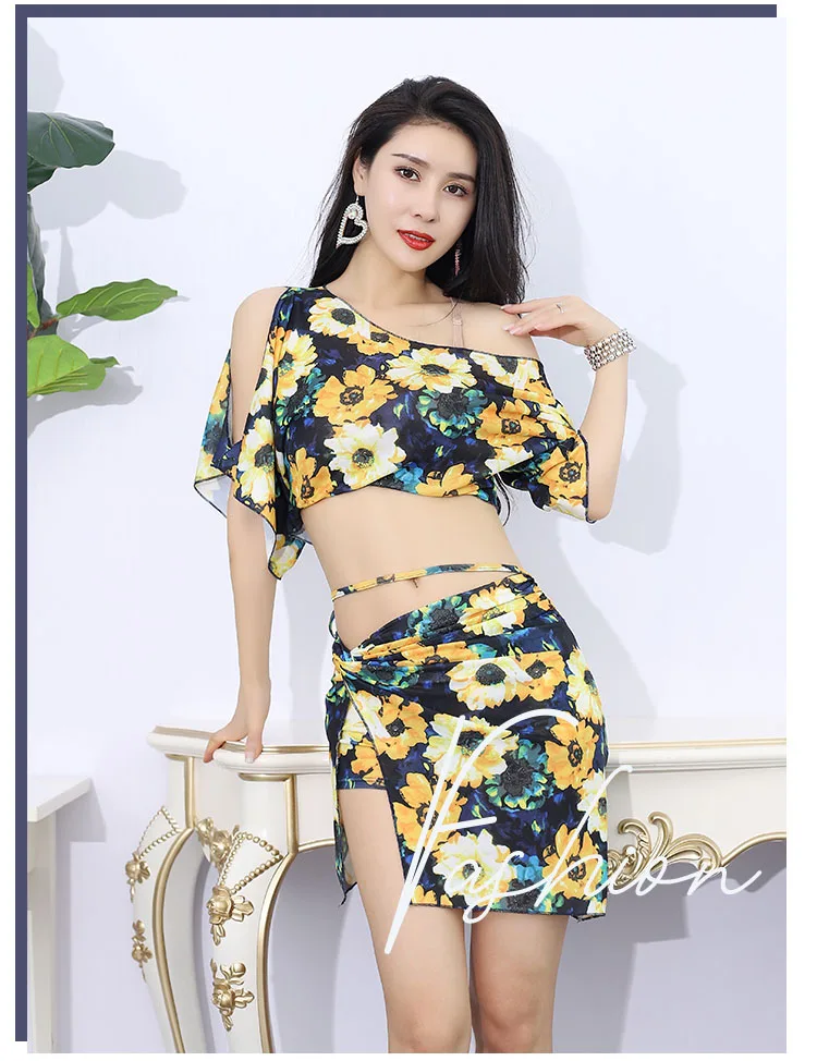 Belly dance costume summer new sexy top+short skirt dance clothes  oriental dance performance clothes suit women dance set