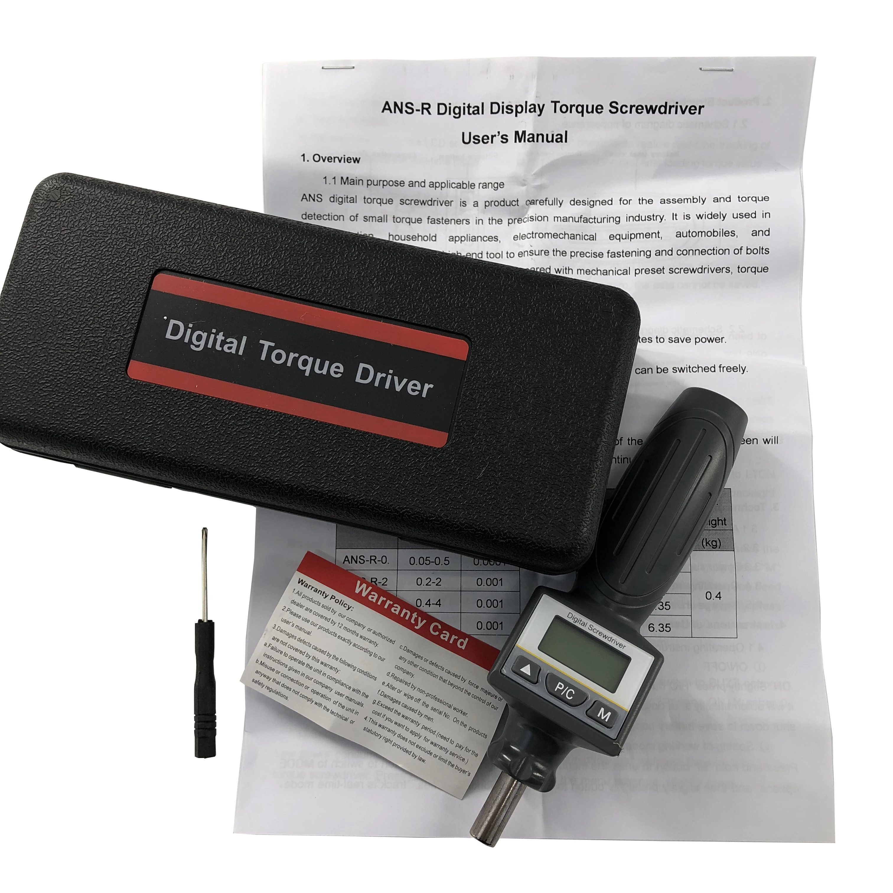 

Digital Torque Driver Set Protable Torque Tester with 4 Units N.m Lbf.ft Lbf.in Kgf.cm Range 0.8 to 8N.m