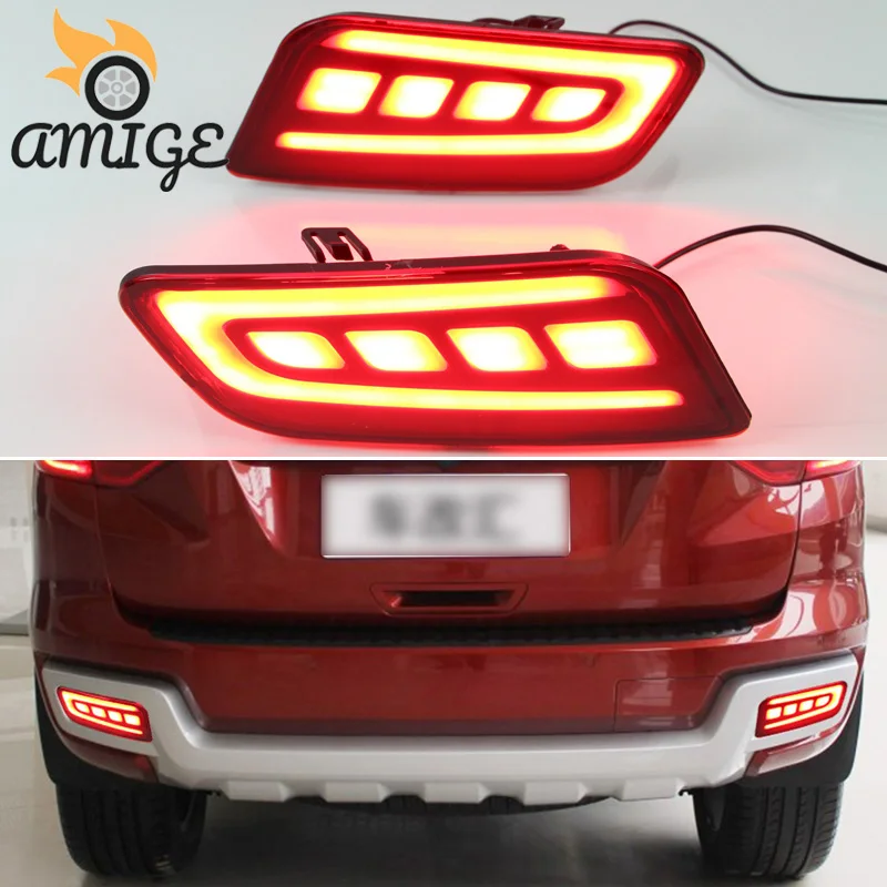 

Car LED Rear Bumper Reflector Tail Light For Ford Everest 2016 2017 2018 2019 Back Lamps Brake Light Foglamp Taillights