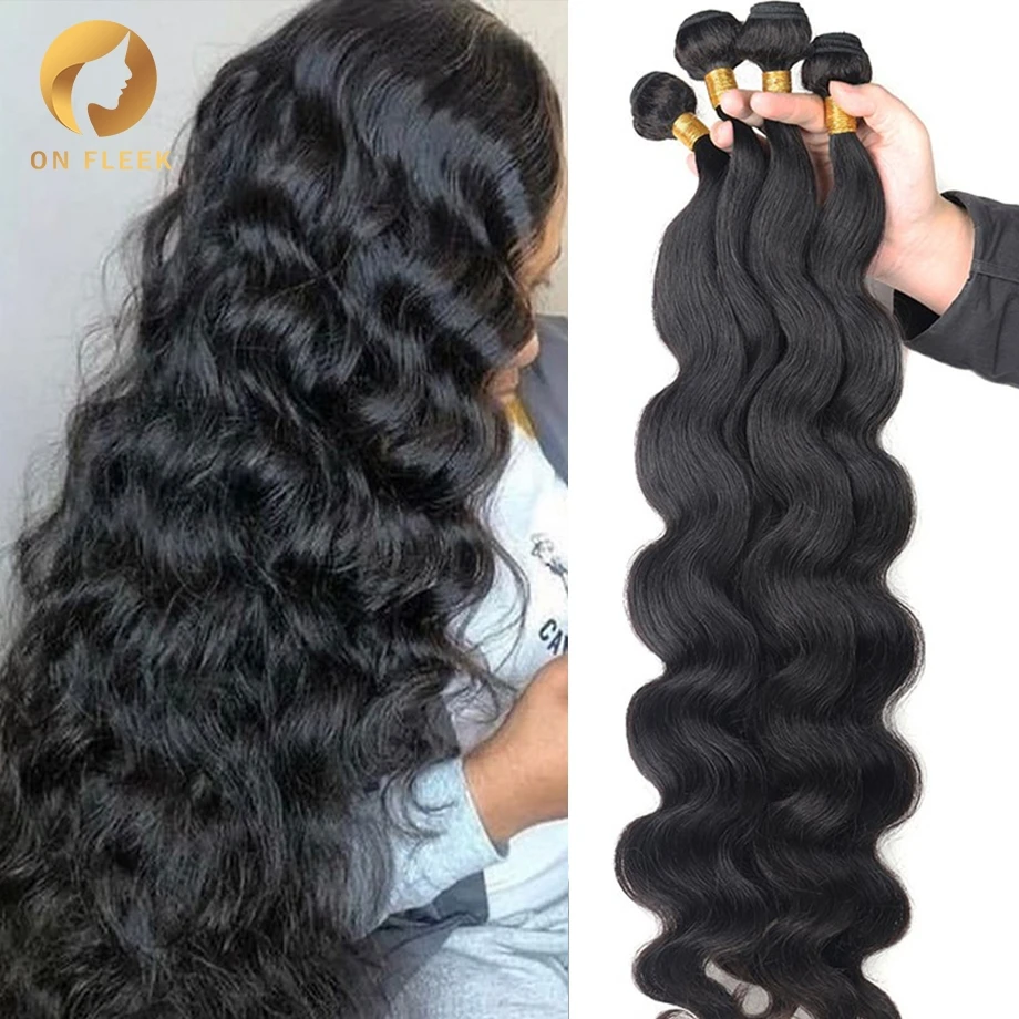 Pacotes brasileiros da onda do corpo para mulheres negras, cabelo humano remy, cabelo preto natural, Weave 4, ofertas, extensões do cabelo