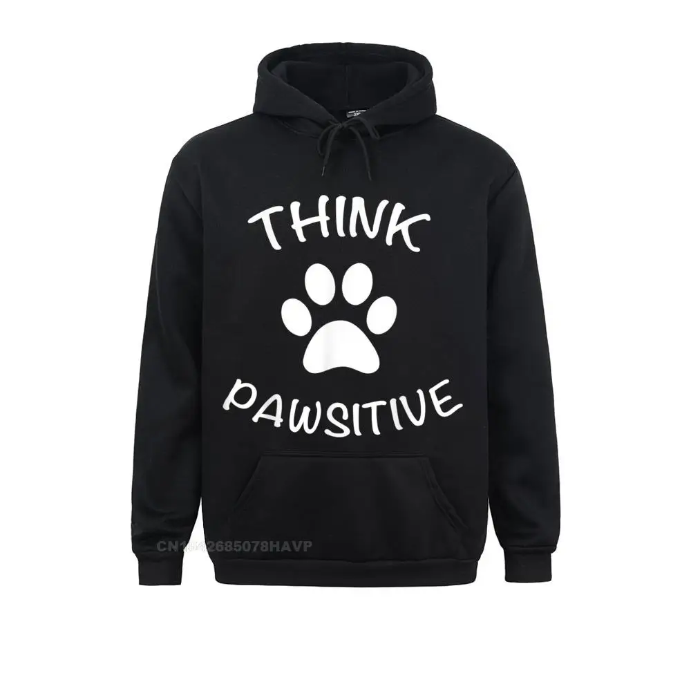 Cute Dog Pawprint Hoodie Think Pawsitive GifHoodie Hoodie Print Summer Women Hoodies Clothes Funky Long Sleeve Sweatshirts