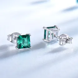 UMCHO 925 Sterling Silver Earrings Women's Jewelry Emerald Birthstone Pierced Women for Jewelry Earrings Engagement Party