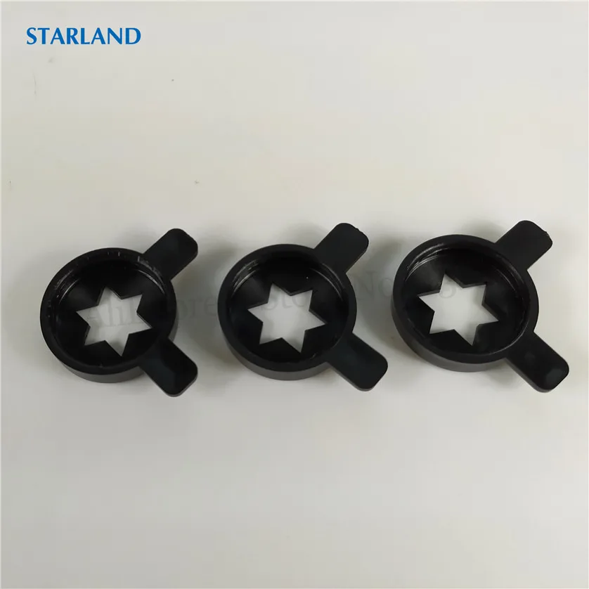 3 Pcs Black Color Hexagram Modeling Caps Spare Part For Soft Ice Cream Machine Replacements Inner Diameter 28mm