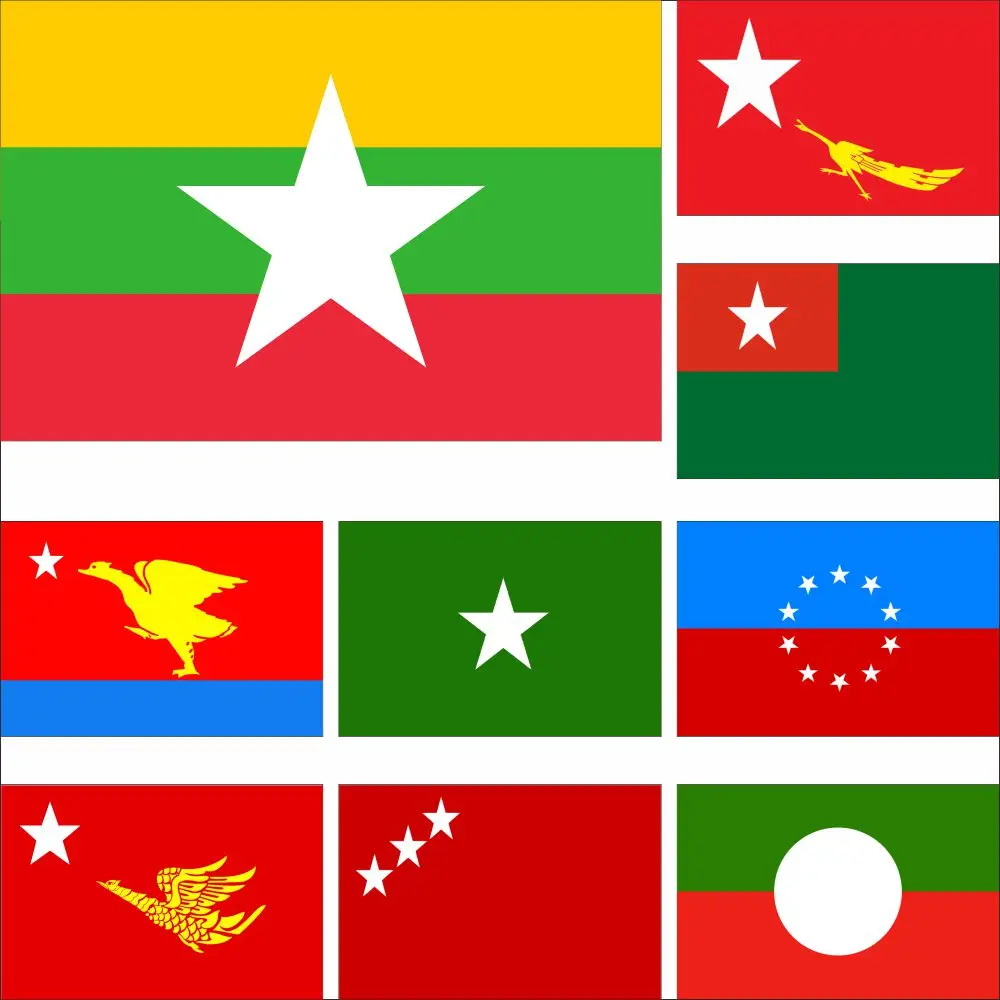 Myanmar National League For Democracy Flag 3X5ft 90X150cm AMRDP 60x90cm Shan Democratic Party Banner Hanthawaddy Kingdom