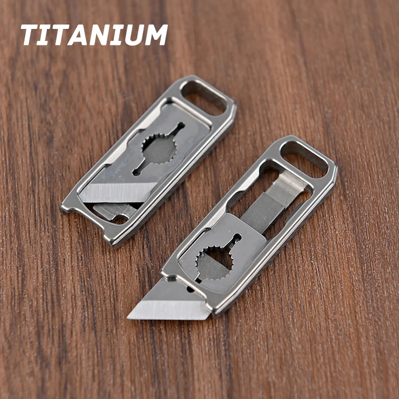 Titanium Alloy Mini Knife Sharp Brass Knife Demolition Express Knife  Keychain Pendant Letter Opener Unboxing Portable EDC Tool