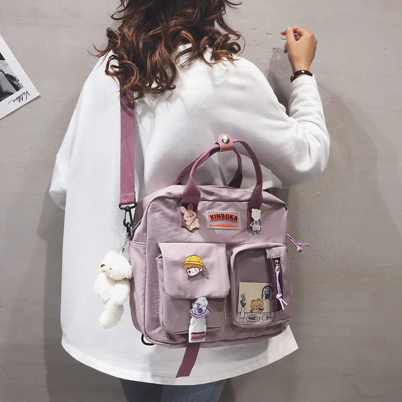 Imagem -03 - Mochila Feminina de Nylon Kawaii à Prova Dágua Portátil Chic para Escola ou Viagens para Meninas