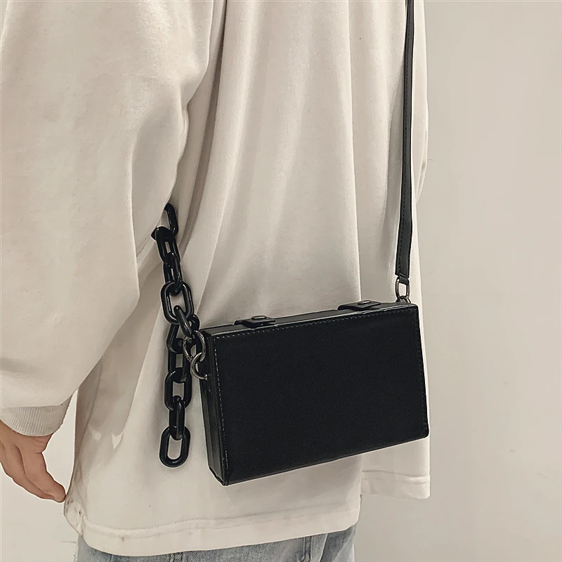 

Couple Messenger Bag Simple Box Bag Mobile Phone Bag Trend Square Bag Shoulder Bag Wild Satchel
