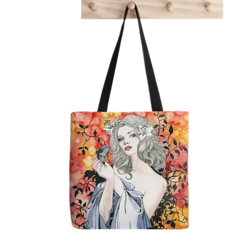 2021 Shopper Library Tote Bag Printed Tote Bag women Harajuku shopper handbag girl Shoulder shopping bag Lady Canvas Bag