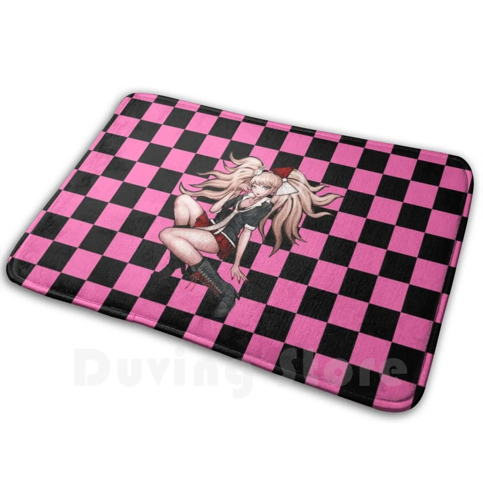 Junko Enoshima Check Pattern Carpet Carpet Danganronpa Junko Enoshima Junko Dr Monokuma