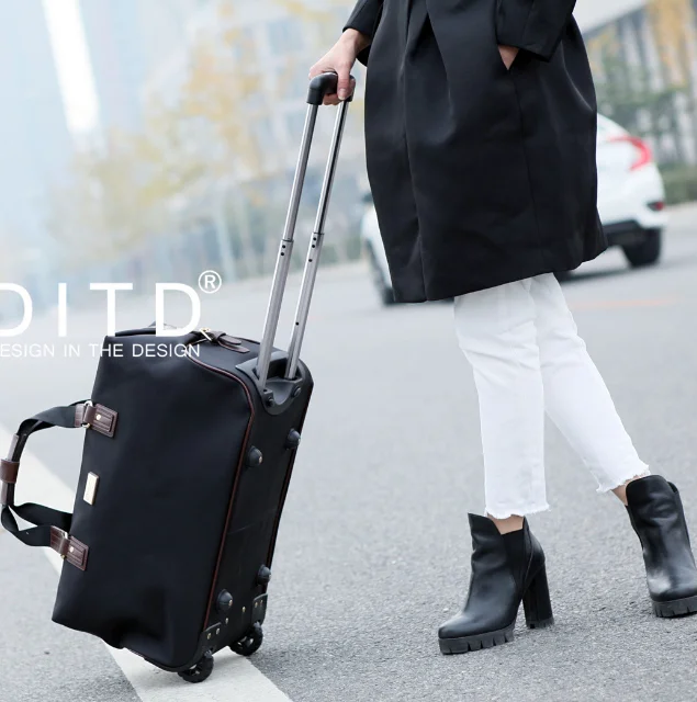 Women Rolling Luggage bags 20 Inch Travel trolley bags on wheels Carry On luggage Bag Women 22 Inch Oxford Luggage Trolley Bags