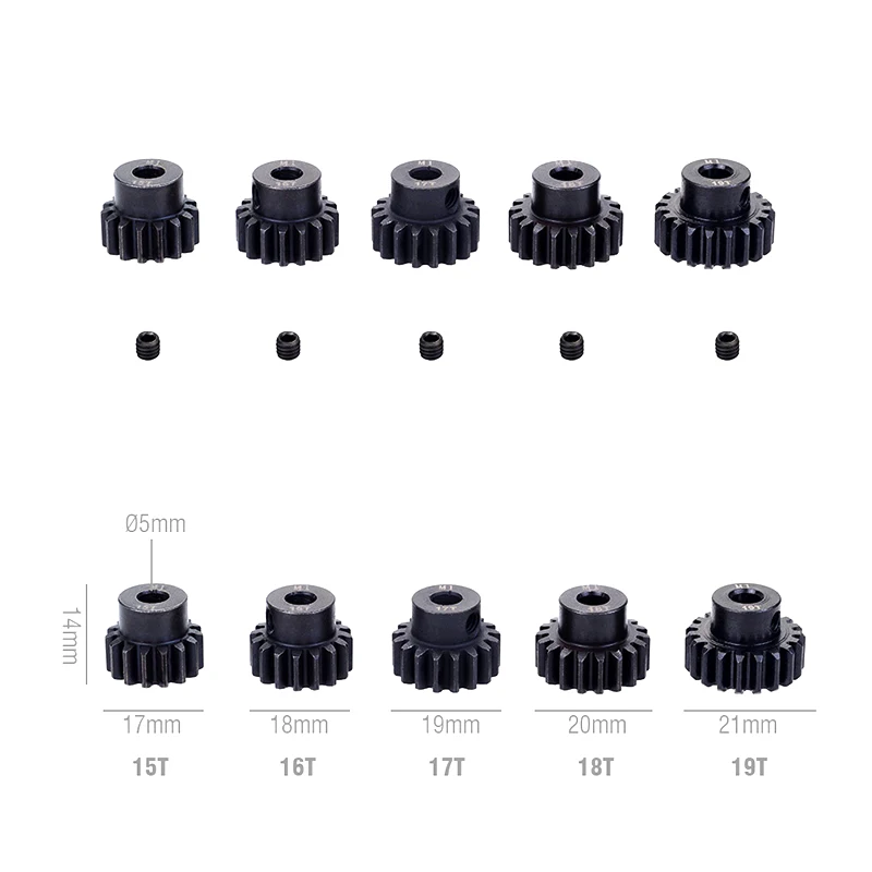 M1 5mm 34T 33T 11T 12T 14T 15T 20T 21T 22T 24T 26T 28T 30T Schwarzes Stahl-Metall-Zahnrad für 1/8 1/10 RC Modellauto-Motor – Detail 8
