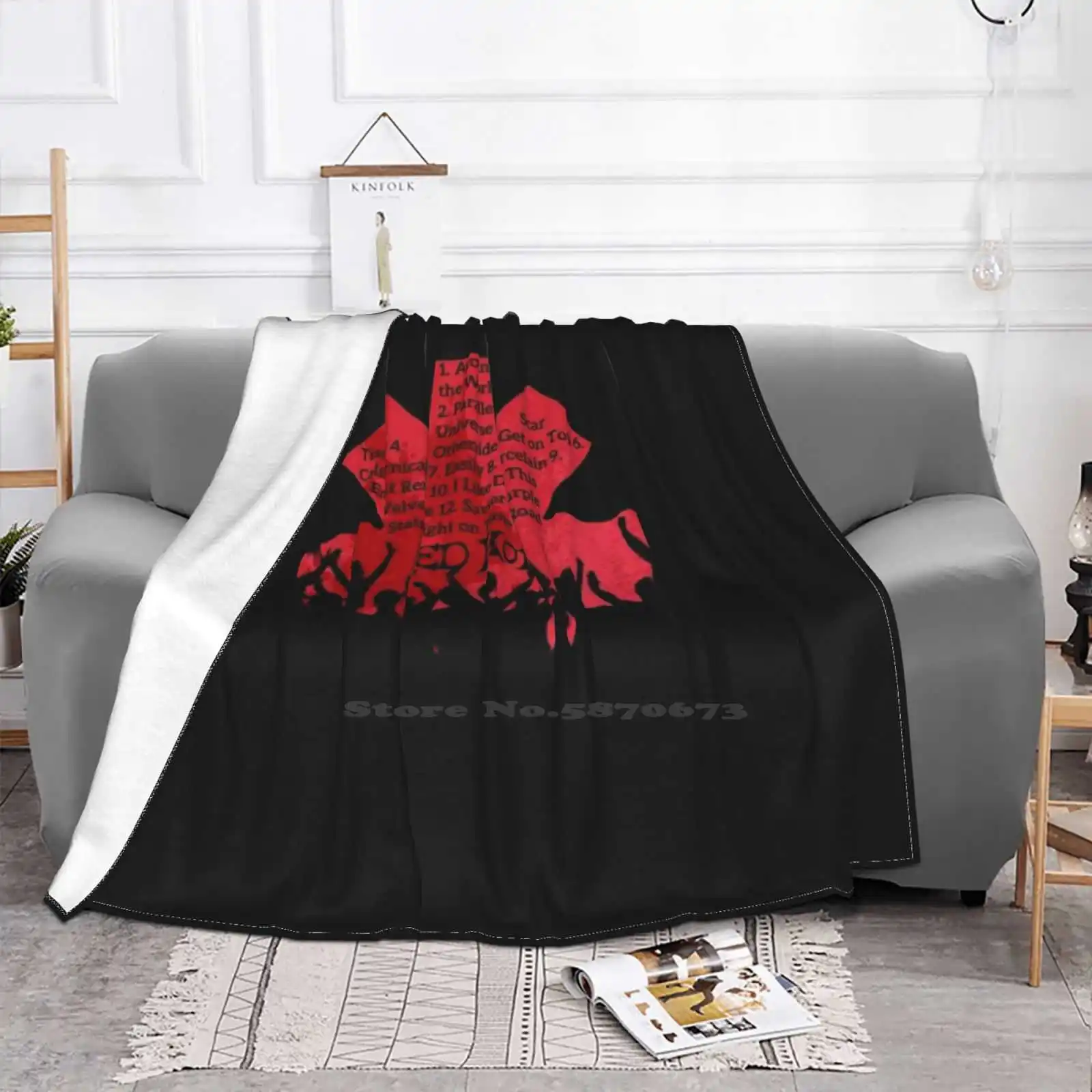 Shaggy Throw Soft Blanket Sofa / Bed / Travel Love Gifts Chili Chilli Peppers Californication Stones Rolling Guns N Roses Eighti