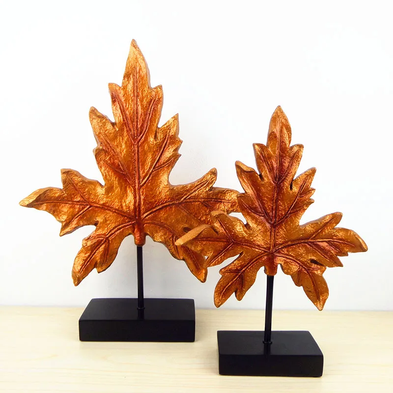 2pcs/Sets Antique Decoration Maple Leaf Model Home Decor Artware Desktop Decoration Accessories Living Room Display Furnishings