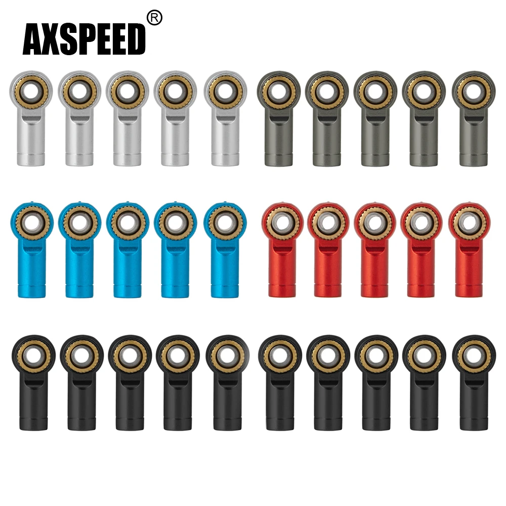 AXSPEED Aluminum M3 CCW Thread Link Rod Joint Ball End Head for TRX-4 Axial SCX10 Tamiya CC01 1/10 RC Crawler Car Truck Model