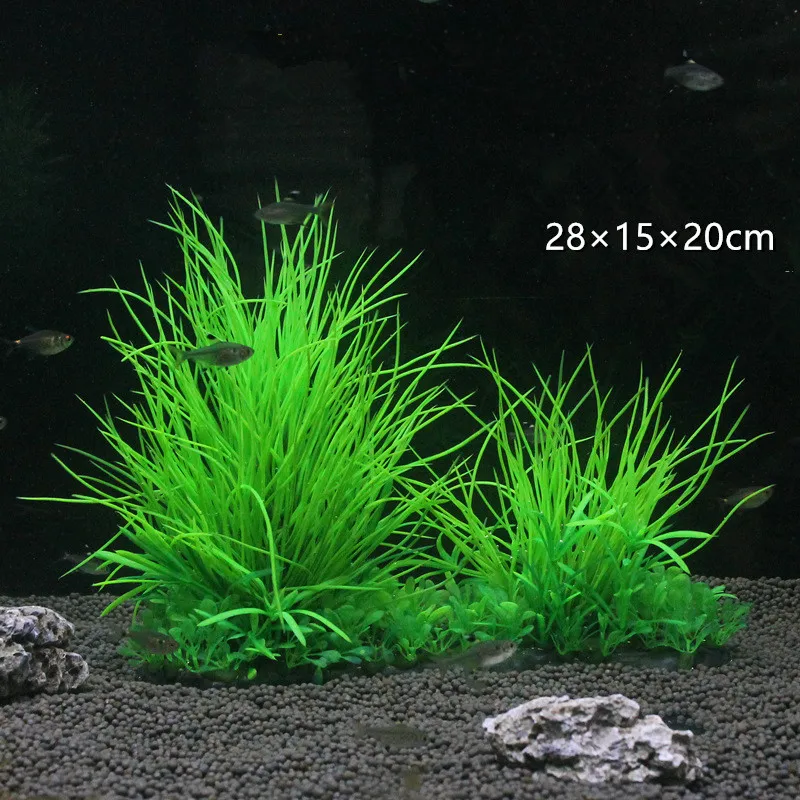 Green Artificial Aquarium Plants, Plastic Lawn, Grass, Ornament, Fish Tank, Landscape Decor