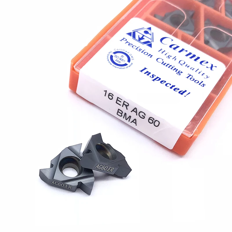 10 Uds Carmex 16ER 16IR AG55 A55 G55 AG 60 BMA herramientas de torneado CNC hojas de roscado insertos de carburo de hilo para corte de torno