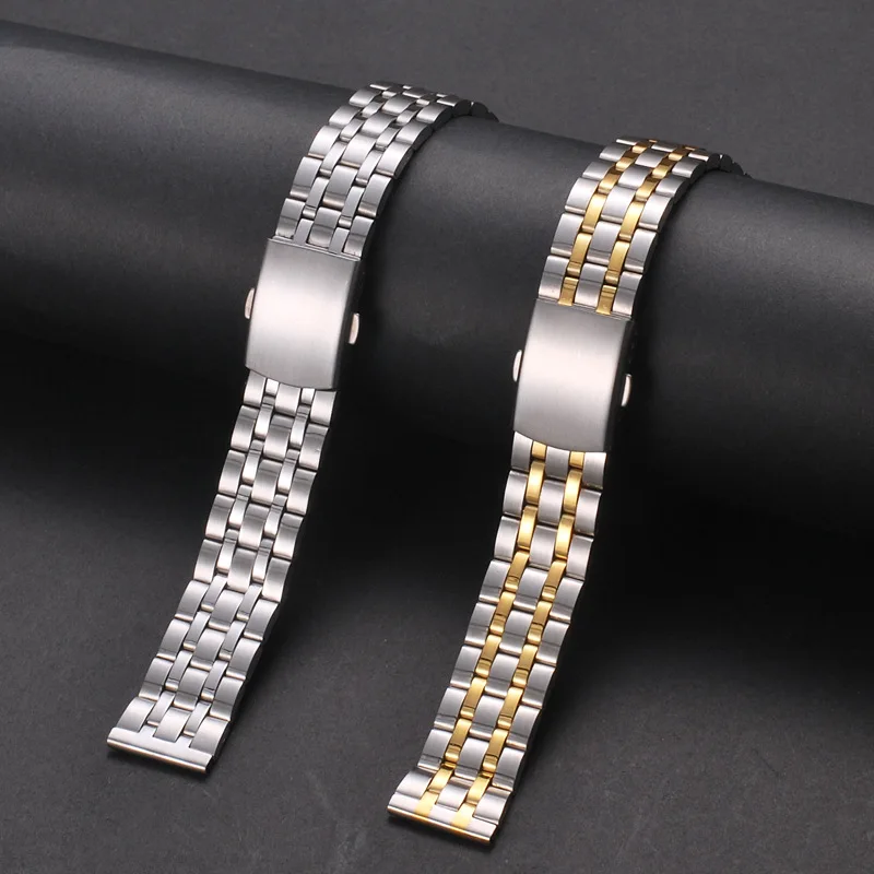 18mm 20mm 22mm Gold Silver Rose gold Stainless Steel Watch Band Strap Metal Bracelets For Men Women Wrist Watches Watchband