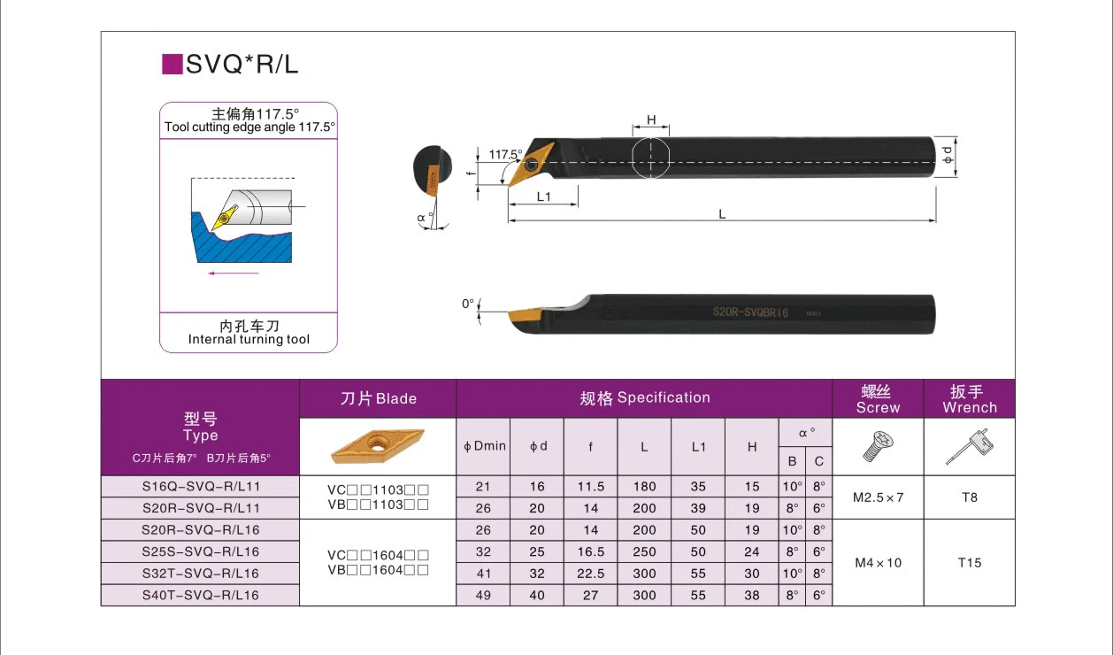 BEYOND-portaherramientas de torno, barra de perforación, SVQCR, S16Q-SVQCR11, S16Q, S20R, S25S, para cuchillas de inserción de carburo, 16/20/25mm