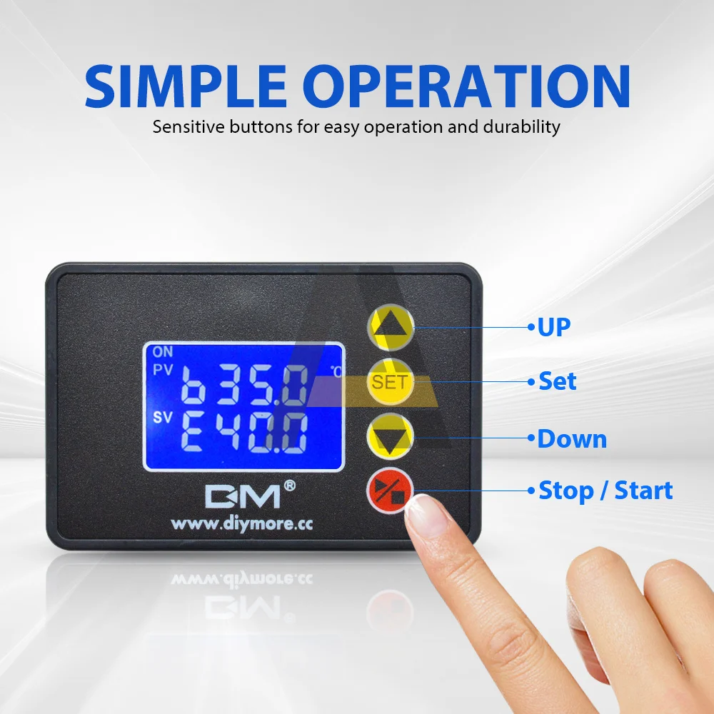 W3230 W1209 AC DC 12V 24V 110-220V LCD Digital Display Microcomputer Temperature Controller With NTC 10K Sensor Probe