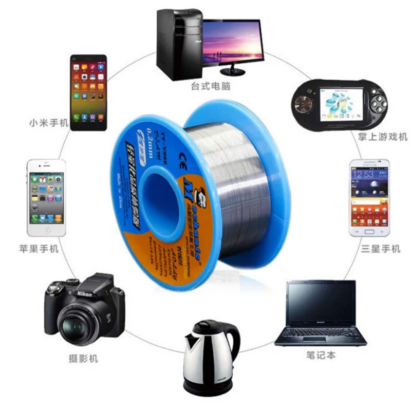 Thợ Cơ Khí 40G/0.2/0.3/0.4/0.5/0.6/0.8Mm 63/37 Nhựa Thông Core Uy Tín dẫn 183 ℃ Nóng Chảy Hàn Dây Hàn Thông Lượng 1.0-3.0% Sắt Dây Cuộn Cáp
