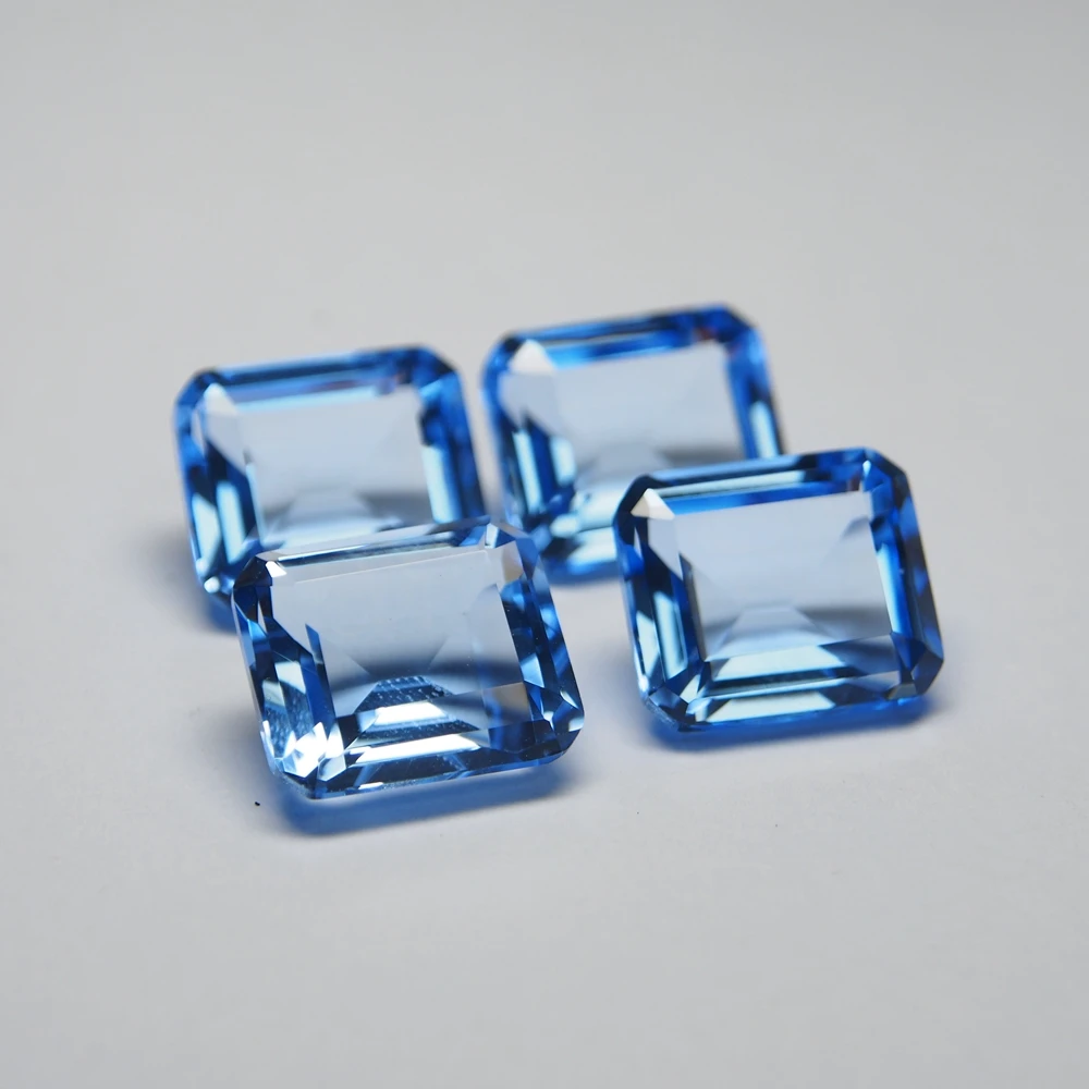 12*14mm 5 peça octagon hidrotermal quartzo aquamarine cristal solto pedra preciosa para fazer jóias