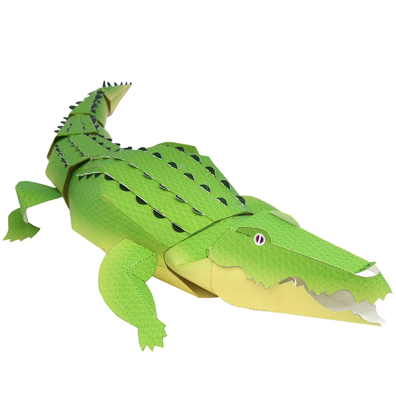 Crocodile Folding Origami Art Mini Cute 3D Paper Model Papercraft Reptile Animal DIY Kids Adult Handmade Craft Toys QD-095