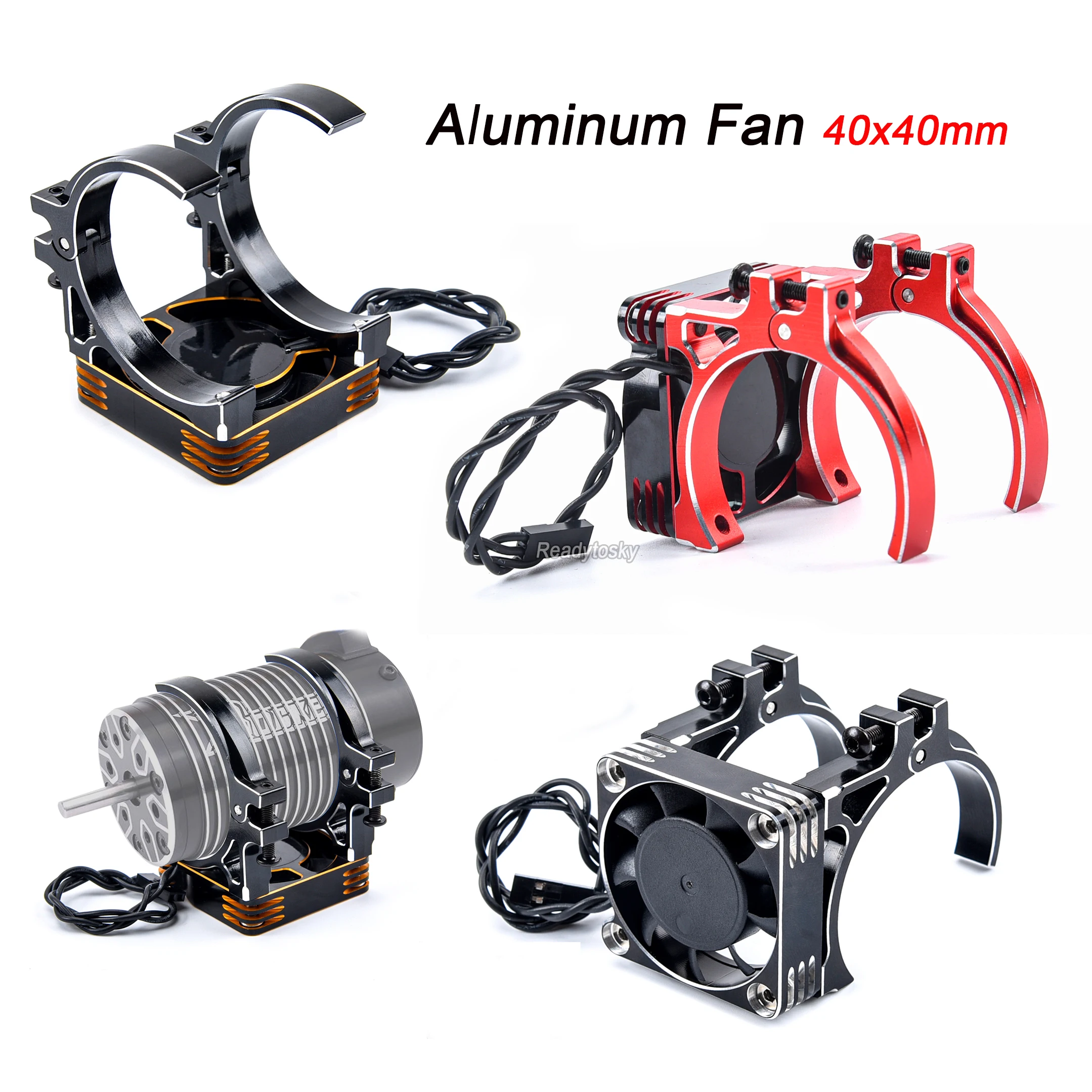 Rocket Motor Fast Cooling Fan 40x40mm Aluminum Fan w/ holder for 1/10 1/8 RC Car 4068 4082 4092 4074 4274 4268 Brushless Motor