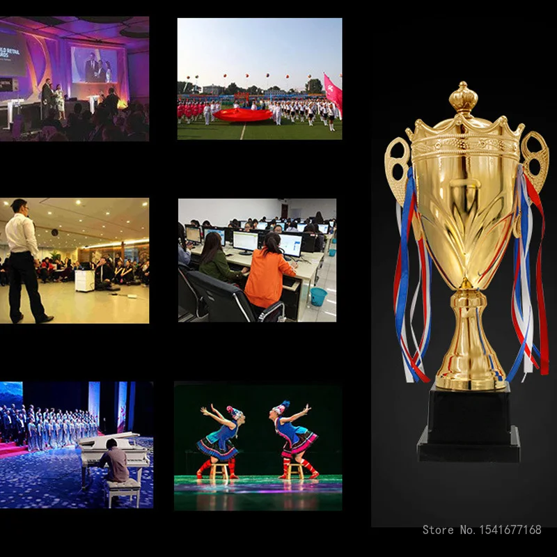 Customized Big Size Metal Trophy, Large Commercial, Gold, Silver, Copper Souvenir, Universal Competition Commemorative Awarding