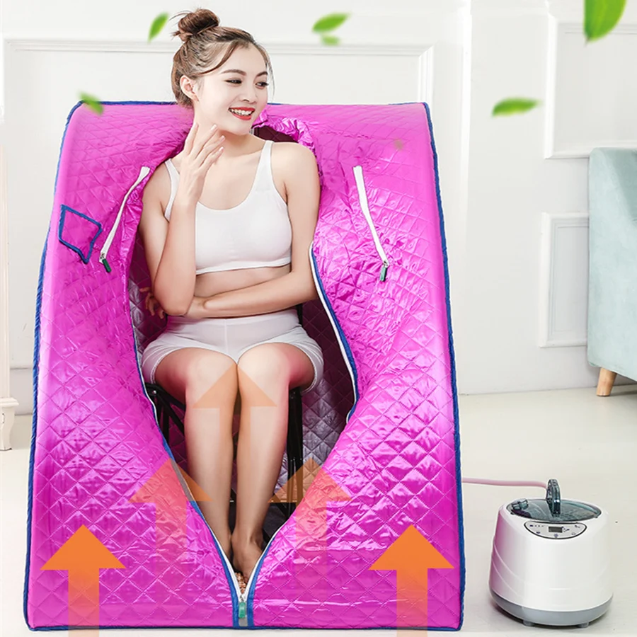 

Portable Sauna Home Spa Slimming Household Ease Steam Cabin Stainless Steel Pipe Support With Steamer Pot